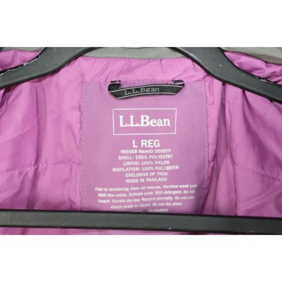 LL Bean Purple Polyester Lined Insulated Zip-up Hooded Wildcat Jacket L - Picture 7 of 11